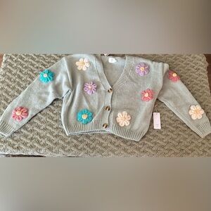 Luna Ivy Cropped Flower Cardigan